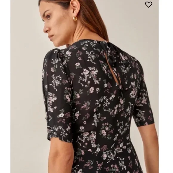 Reformation Bard Mini Puff Sleeve Dress in Jolene